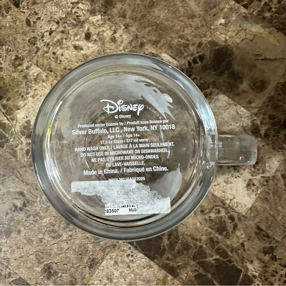 Disney Halloween Glass Mug with Mickey and Minnie